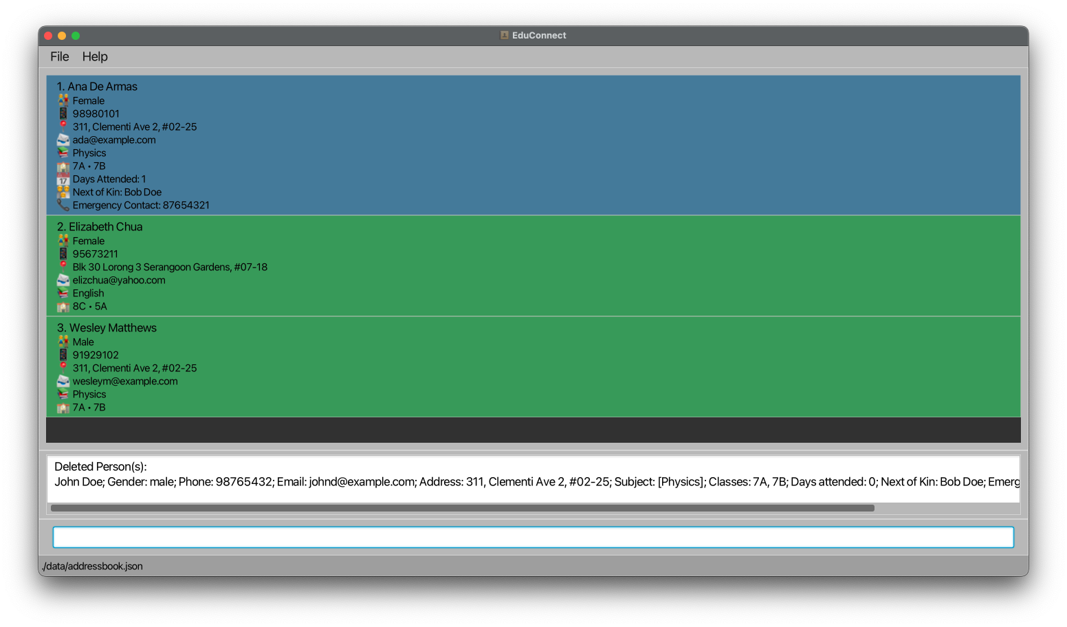 result for light Theme example