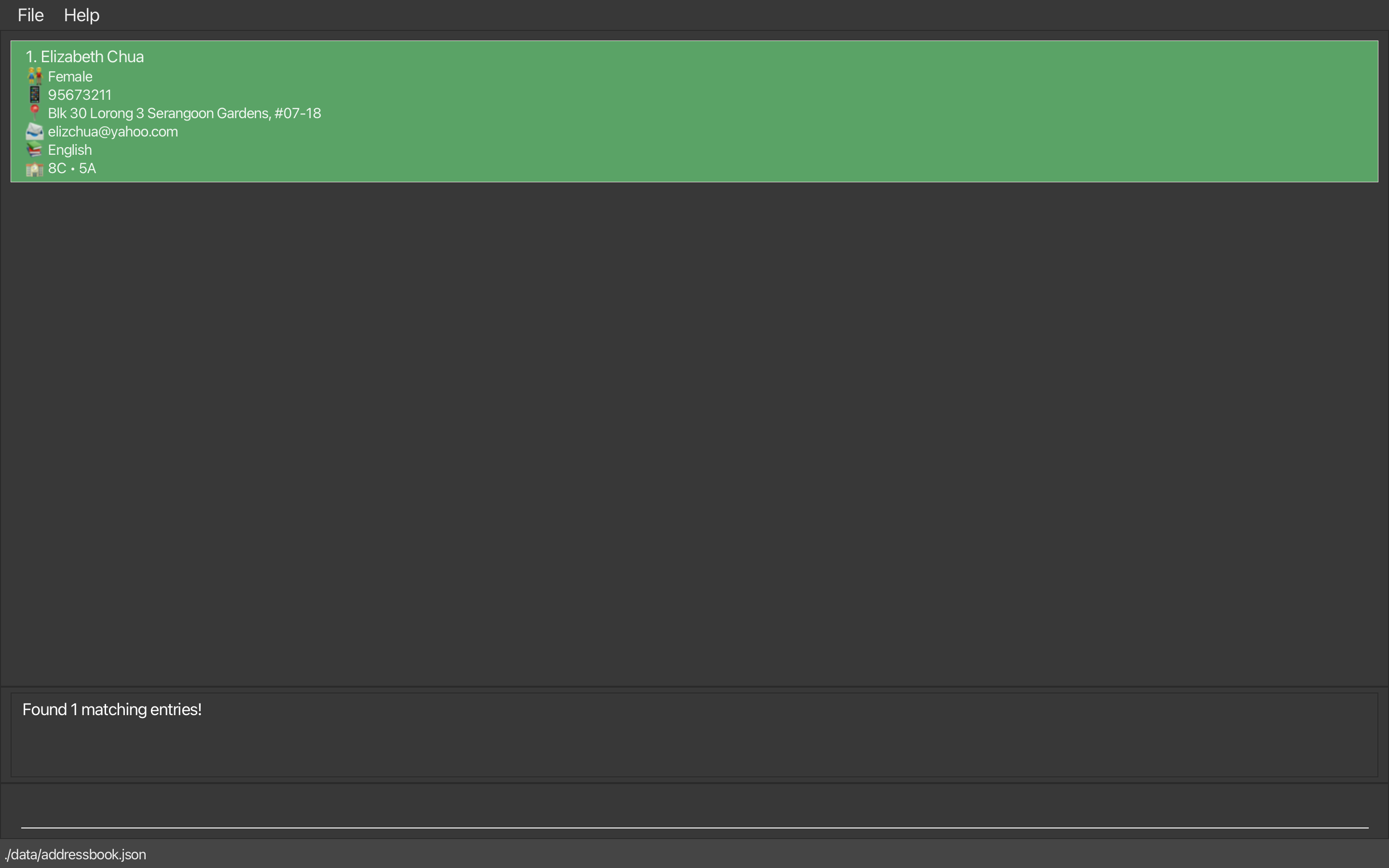 result for addTeacher command example